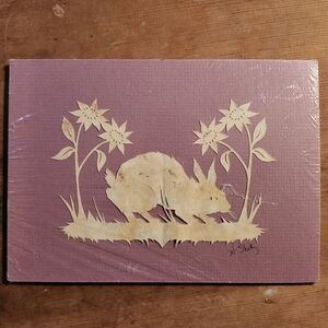 Hand Cut Scherenschnitte Bethlehem Art Piece N. Shelly Bunny New